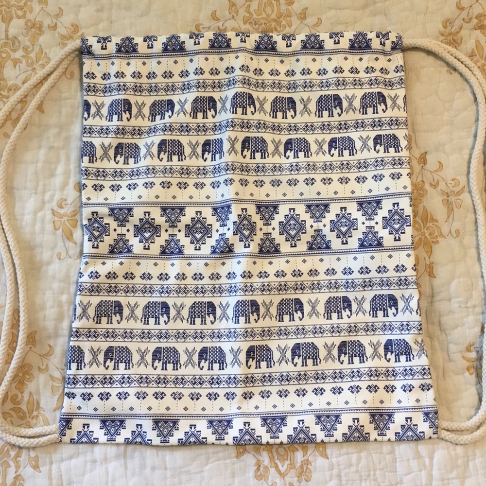 Bohemian Elephant Pattern Draw-String Backpack - image 1